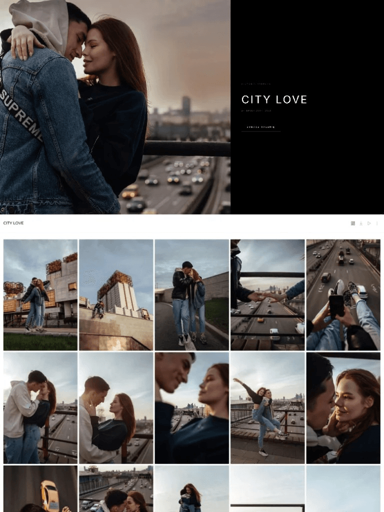 Podgląd galerii miejskiej: para w stylu editorial na moście i w architekturze betonowej